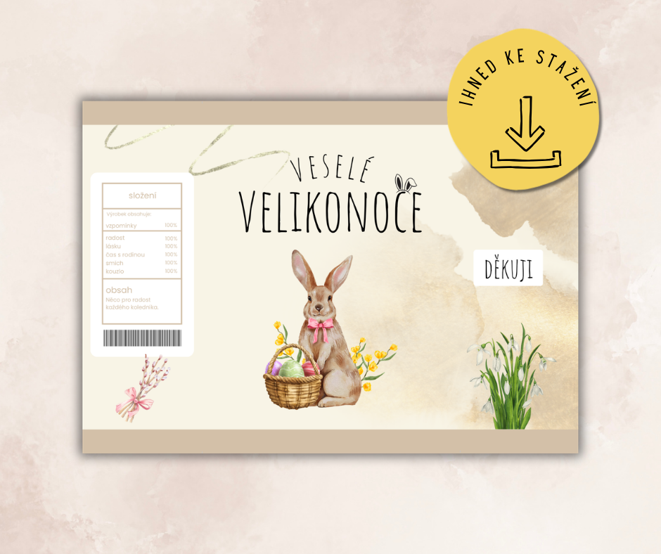 Obal na velikonoční výslužku | zajíc a košík - Image 2