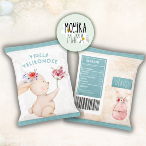 Obal na velikonoční výslužku | zajíček s květinou